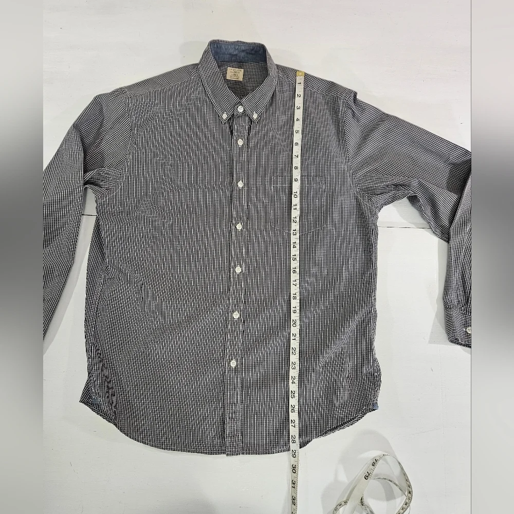 J. Crew Blue Plaid Button Down Shirt Mens Size Large